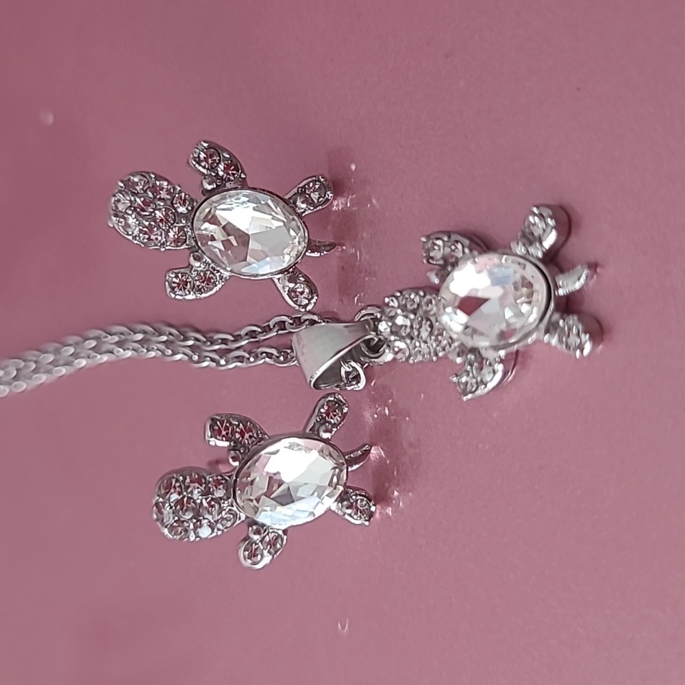 Turtle lover earrings and necklace set
